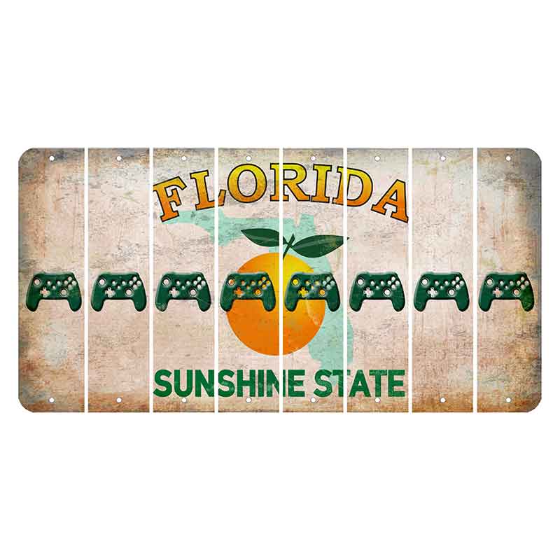 Florida Citrus Orange Cut License Plate Strips (Set of 8) X Controller
