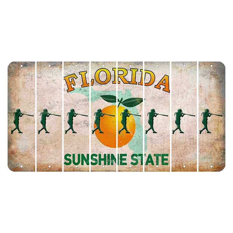 Florida Citrus Orange Cut License Plate Strips (Set of 8) Softball Batter