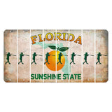 Florida Citrus Orange Cut License Plate Strips (Set of 8) Softball Batter
