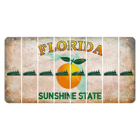 Florida Citrus Orange Cut License Plate Strips (Set of 8) Train