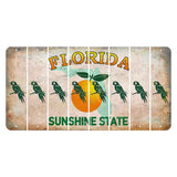 Florida Citrus Orange Cut License Plate Strips (Set of 8) Parrot