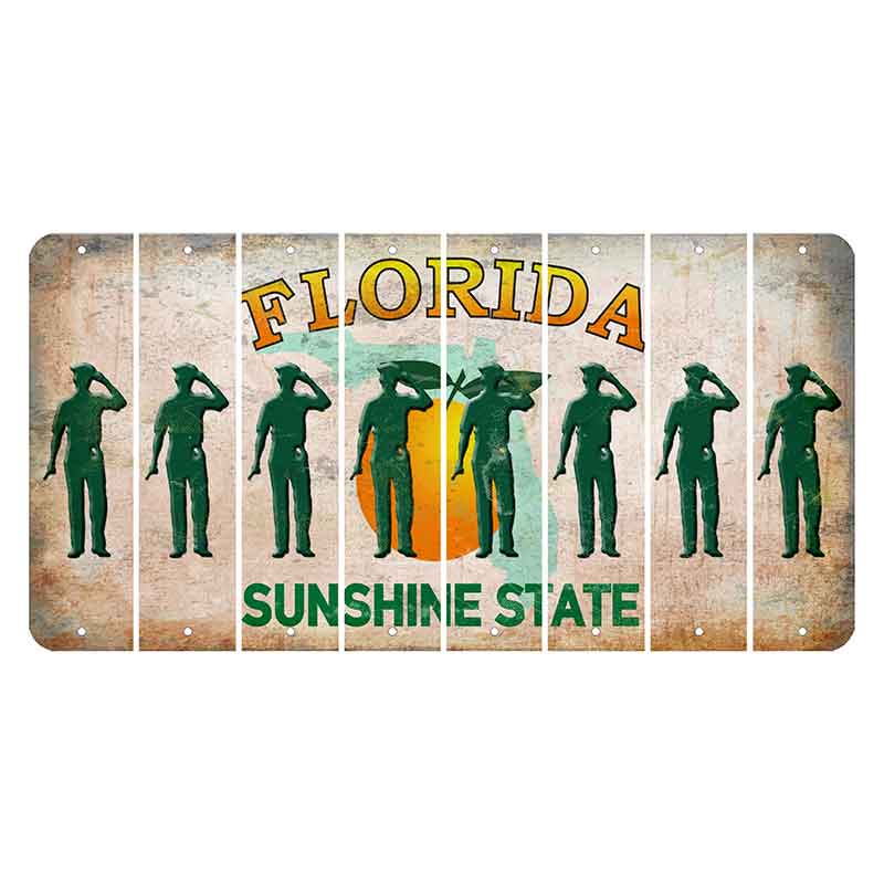 Florida Citrus Orange Cut License Plate Strips (Set of 8) Police Officer