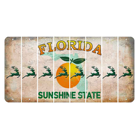Florida Citrus Orange Cut License Plate Strips (Set of 8) Reindeer