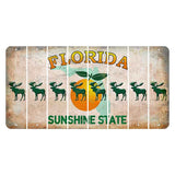 Florida Citrus Orange Cut License Plate Strips (Set of 8) Moose
