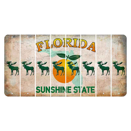 Florida Citrus Orange Cut License Plate Strips (Set of 8) Moose
