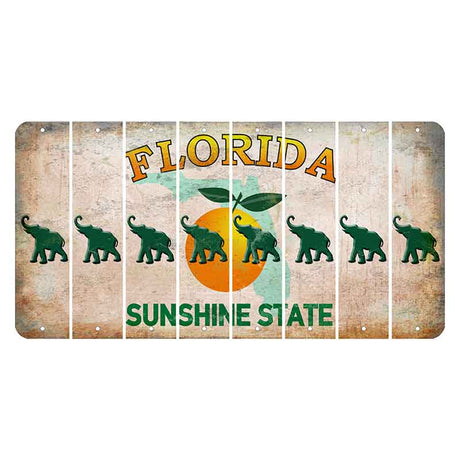 Florida Citrus Orange Cut License Plate Strips (Set of 8) Elephant