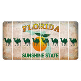 Florida Citrus Orange Cut License Plate Strips (Set of 8) Camel