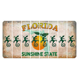 Florida Citrus Orange Cut License Plate Strips (Set of 8) Gecko