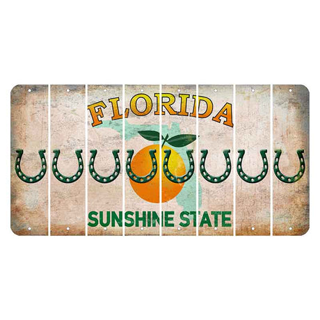 Florida Citrus Orange Cut License Plate Strips (Set of 8) Horseshoe