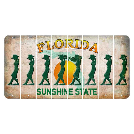 Florida Citrus Orange Cut License Plate Strips (Set of 8) Cowgirl - Leaning