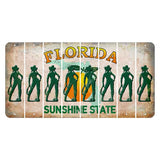 Florida Citrus Orange Cut License Plate Strips (Set of 8) Cowgirl