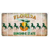 Florida Citrus Orange Cut License Plate Strips (Set of 8) Horse