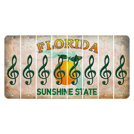 Florida Citrus Orange Cut License Plate Strips (Set of 8) Music Note