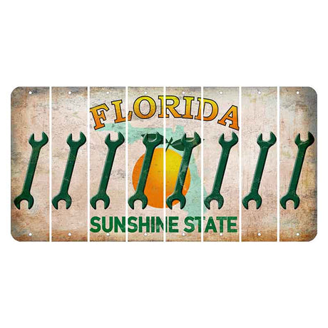 Florida Citrus Orange Cut License Plate Strips (Set of 8) Wrench