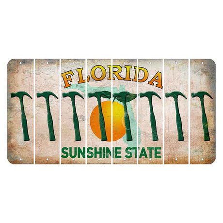 Florida Citrus Orange Cut License Plate Strips (Set of 8) Hammer