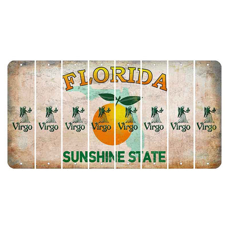 Florida Citrus Orange Cut License Plate Strips (Set of 8) Zodiac Sign - Virgo