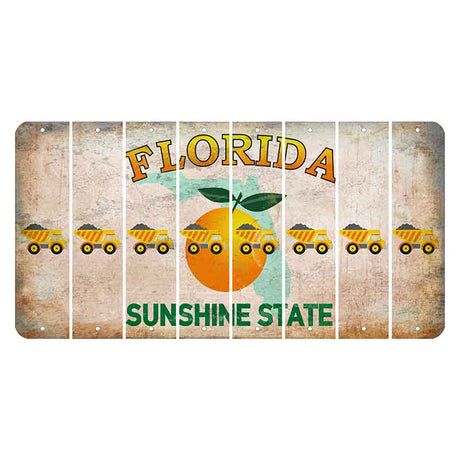 Florida Citrus Orange Cut License Plate Strips (Set of 8) Dump Truck