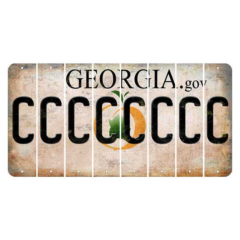 Georgia.gov Cut License Plate Strips (Set of 8) C