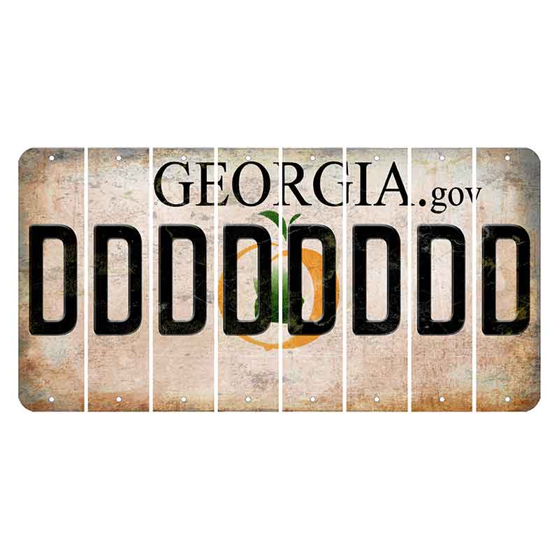 Georgia.gov Cut License Plate Strips (Set of 8) D
