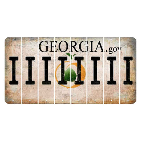 Georgia.gov Cut License Plate Strips (Set of 8) I