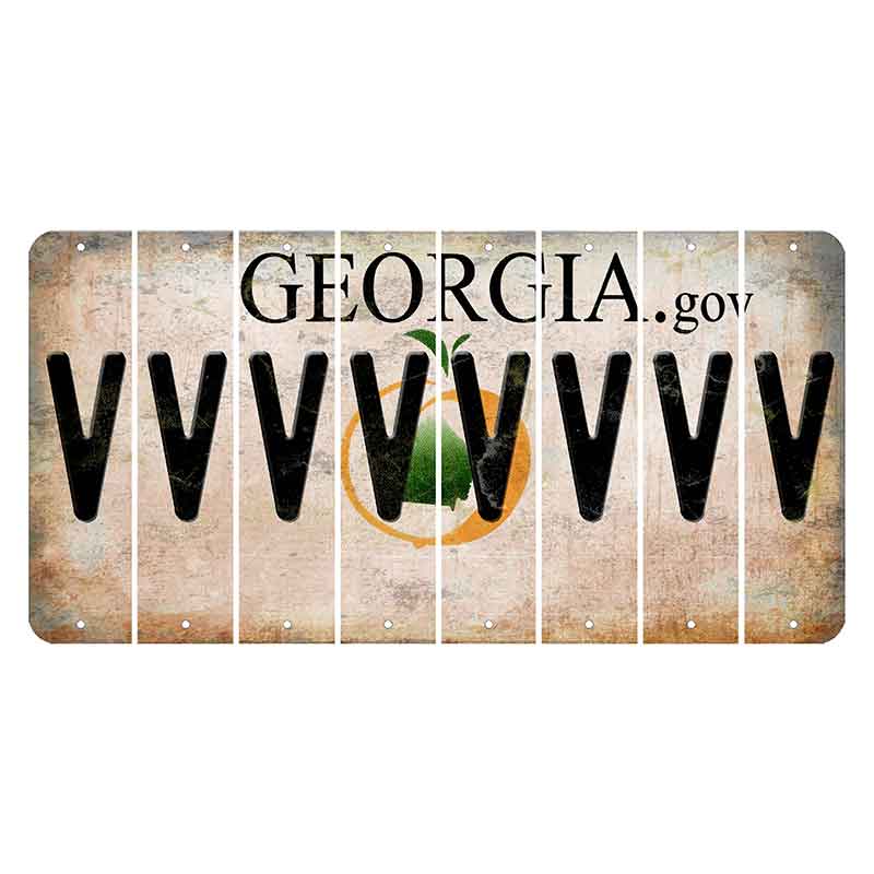 Georgia.gov Cut License Plate Strips (Set of 8) V