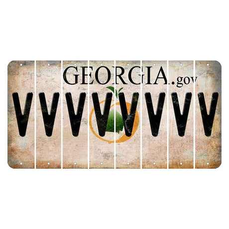 Georgia.gov Cut License Plate Strips (Set of 8) V