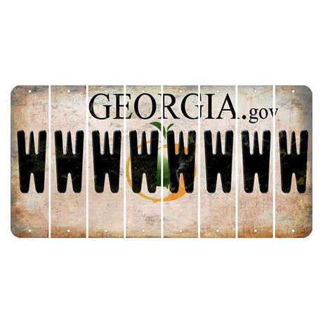 Georgia.gov Cut License Plate Strips (Set of 8) W