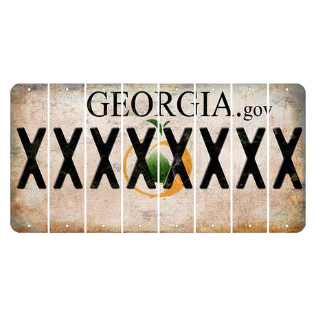 Georgia.gov Cut License Plate Strips (Set of 8) X