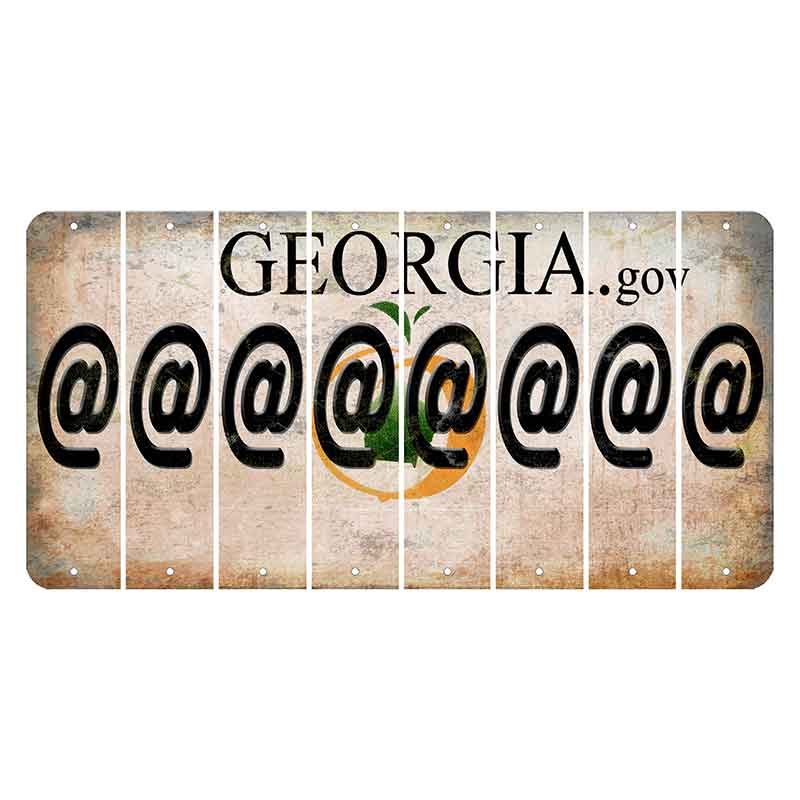Georgia.gov Cut License Plate Strips (Set of 8) At Sign
