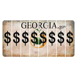 Georgia.gov Cut License Plate Strips (Set of 8) Dollar Sign