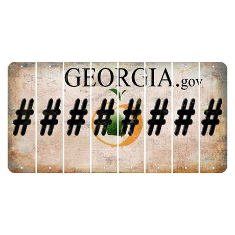 Georgia.gov Cut License Plate Strips (Set of 8) Hashtag