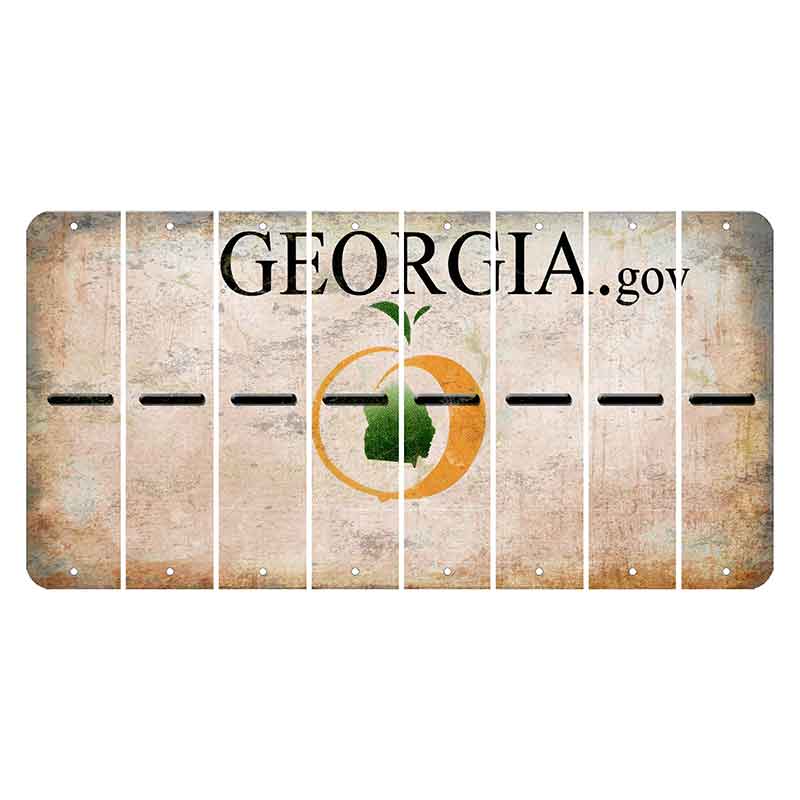 Georgia.gov Cut License Plate Strips (Set of 8) Hyphen
