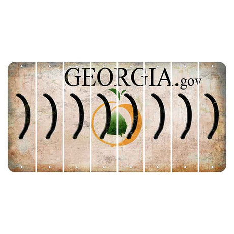 Georgia.gov Cut License Plate Strips (Set of 8) Parenthesis - Right