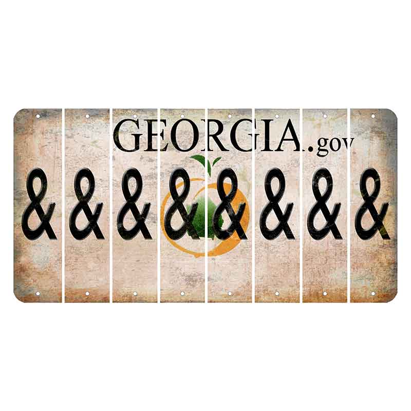 Georgia.gov Cut License Plate Strips (Set of 8) And Sign