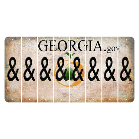 Georgia.gov Cut License Plate Strips (Set of 8) And Sign