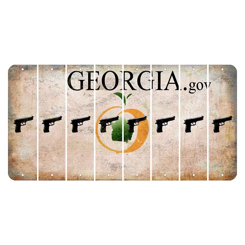 Georgia.gov Cut License Plate Strips (Set of 8) Handgun