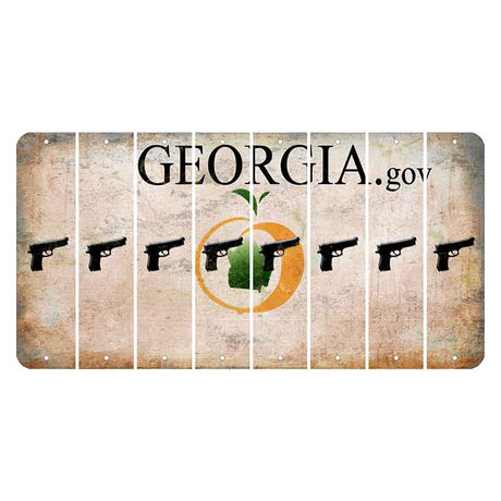 Georgia.gov Cut License Plate Strips (Set of 8) Handgun