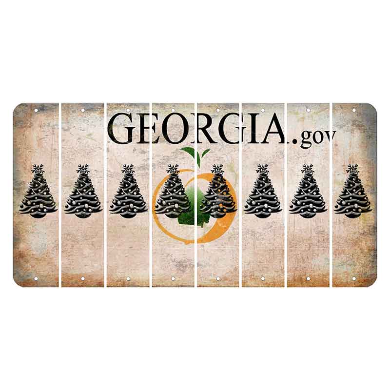Georgia.gov Cut License Plate Strips (Set of 8) Christmas Tree