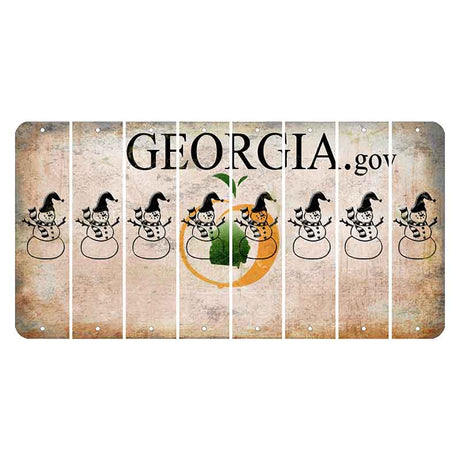 Georgia.gov Cut License Plate Strips (Set of 8) Snowman