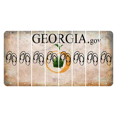 Georgia.gov Cut License Plate Strips (Set of 8) Flip Flops
