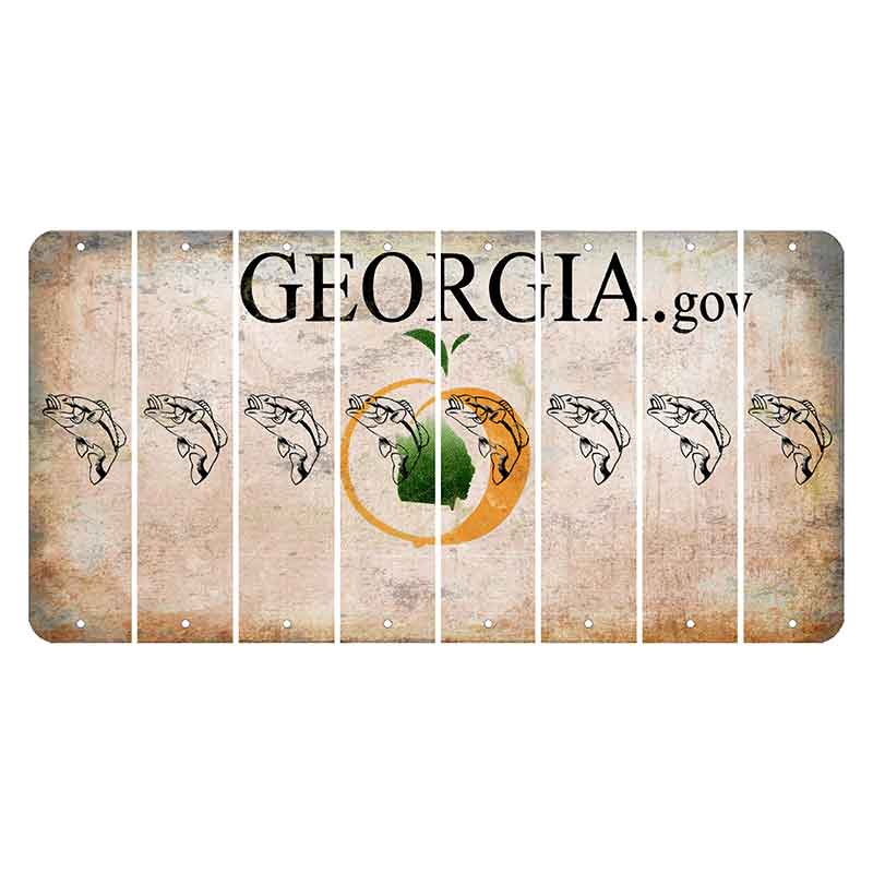 Georgia.gov Cut License Plate Strips (Set of 8) Fish