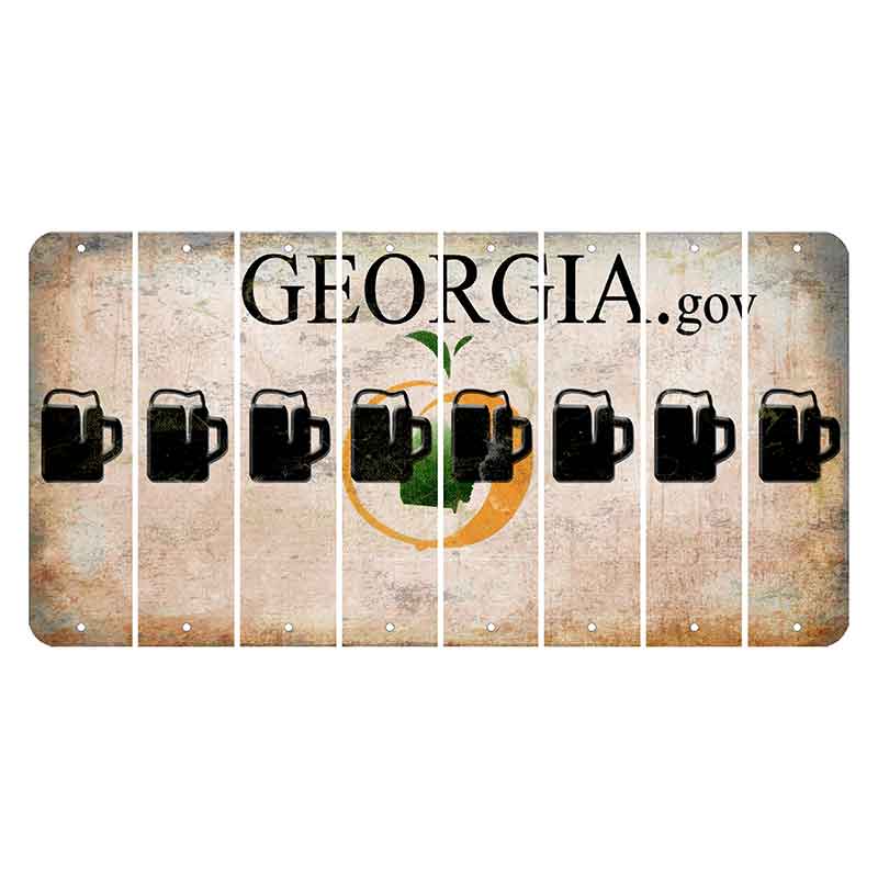 Georgia.gov Cut License Plate Strips (Set of 8) Beer Mug