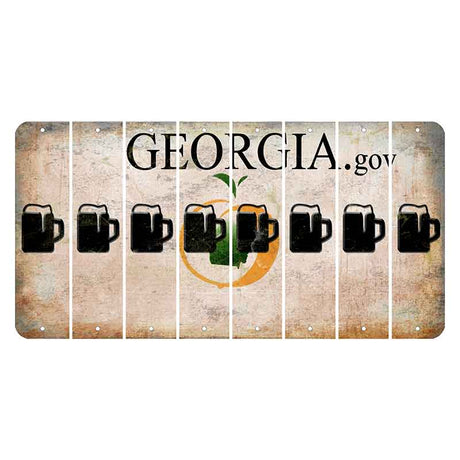 Georgia.gov Cut License Plate Strips (Set of 8) Beer Mug