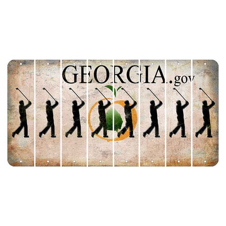 Georgia.gov Cut License Plate Strips (Set of 8) Male Golfer
