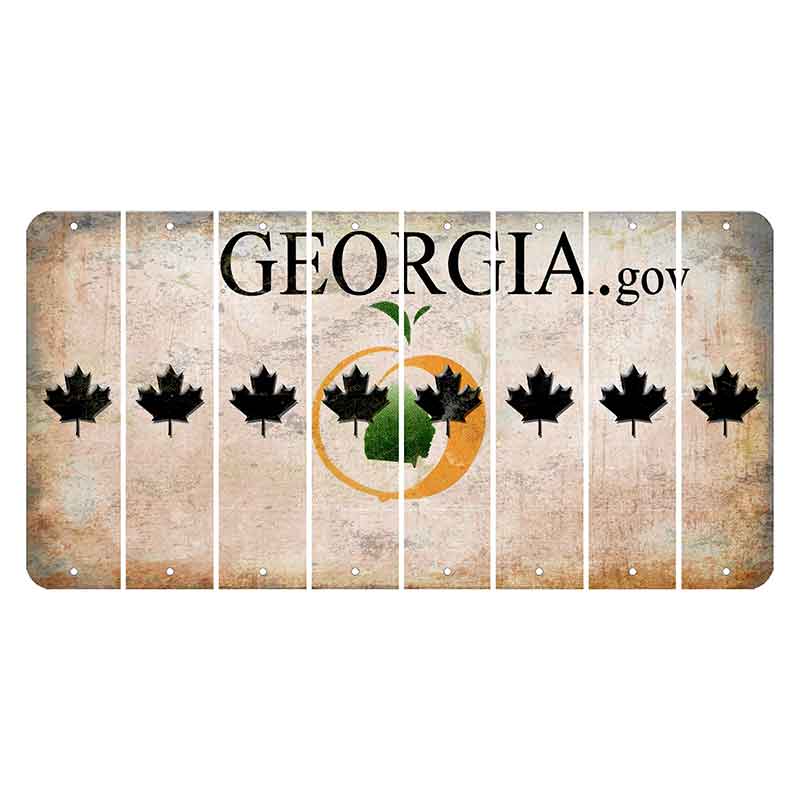 Georgia.gov Cut License Plate Strips (Set of 8) Maple Leaf