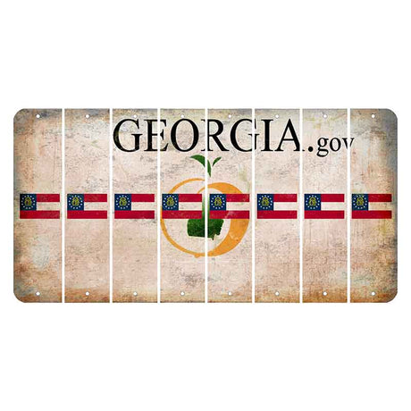 Georgia.gov Cut License Plate Strips (Set of 8) State Flag