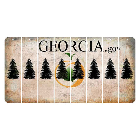 Georgia.gov Cut License Plate Strips (Set of 8) Pine Tree