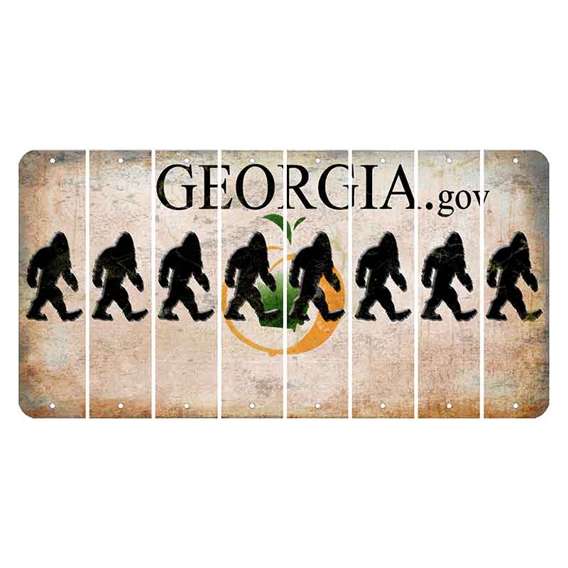 Georgia.gov Cut License Plate Strips (Set of 8) Bigfoot