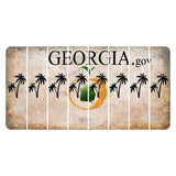 Georgia.gov Cut License Plate Strips (Set of 8) Palm Trees