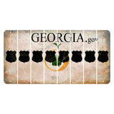 Georgia.gov Cut License Plate Strips (Set of 8) Police Badge